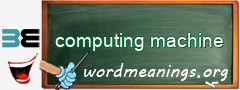 WordMeaning blackboard for computing machine